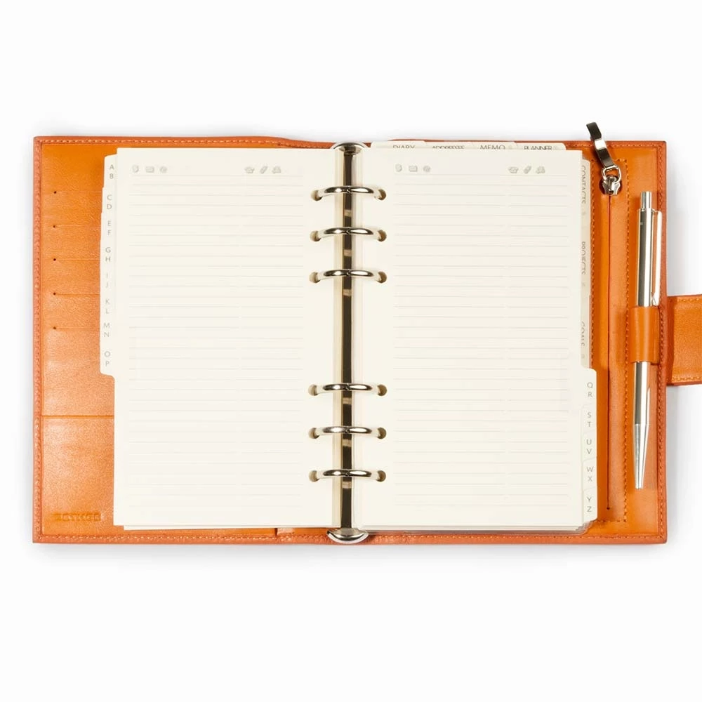 Daily Planner Adri, leather, orange