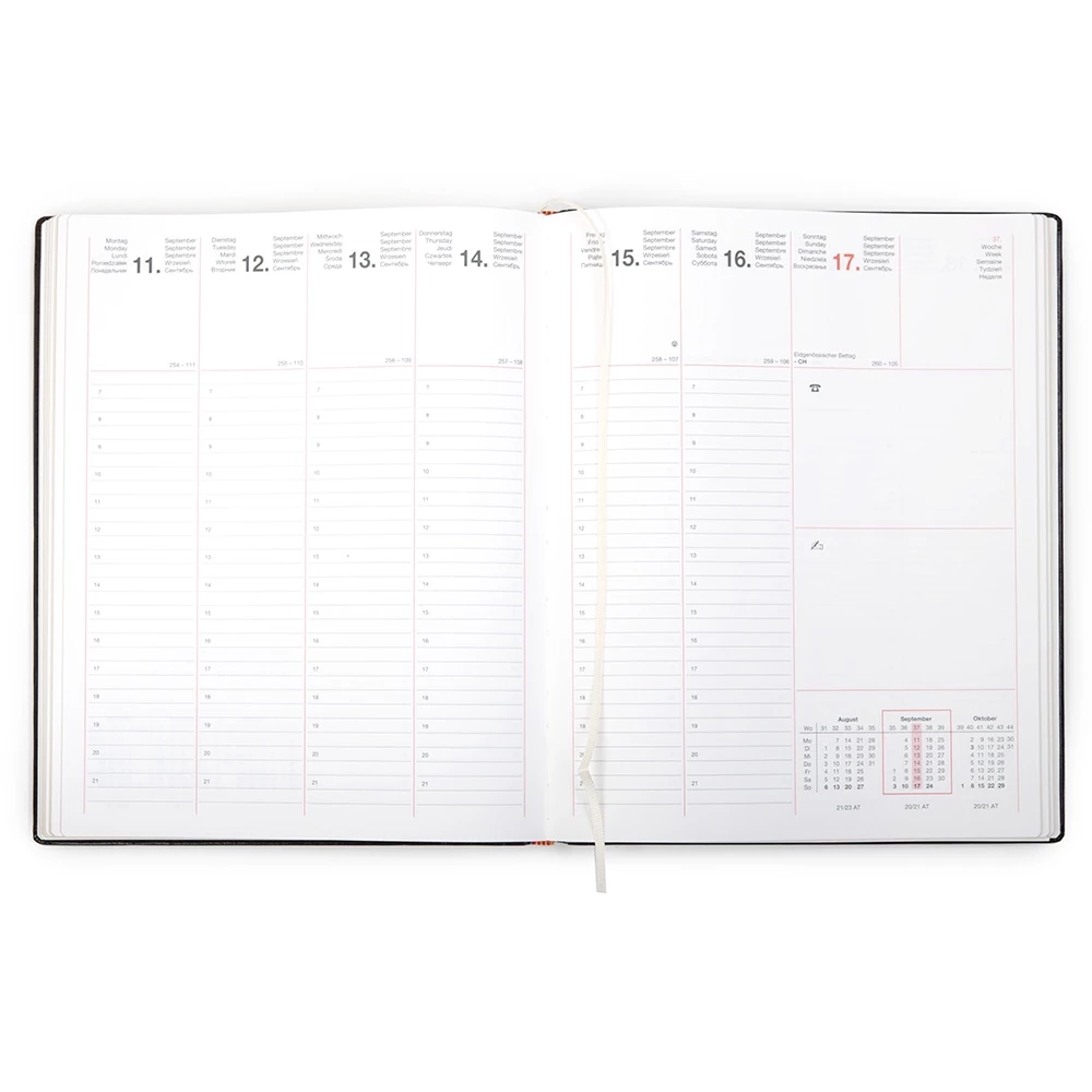 Office weekly calendar 2026 TeBeskin onyx black