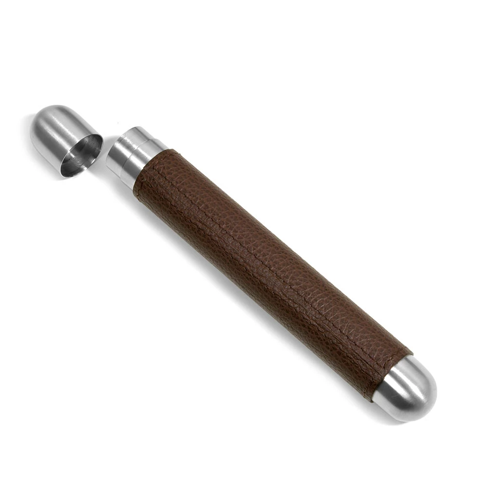 Pocket Cigar Case, deerskin-embossed leather, mocca