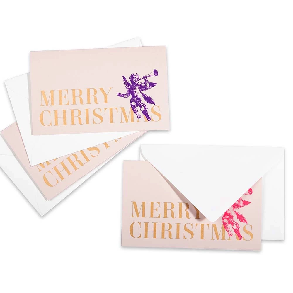 Christmas card set of three angels mini