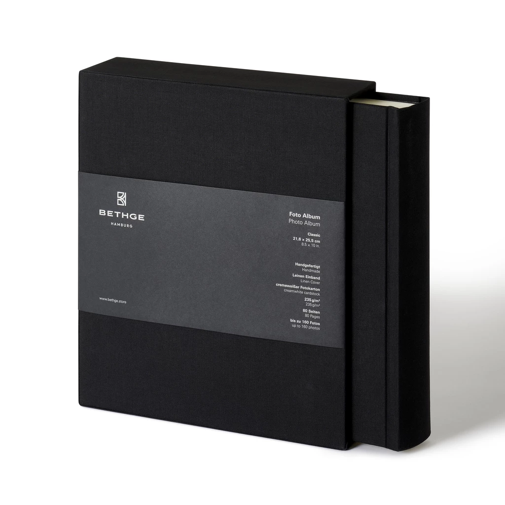 Photo Album 80 Pages Linen Black