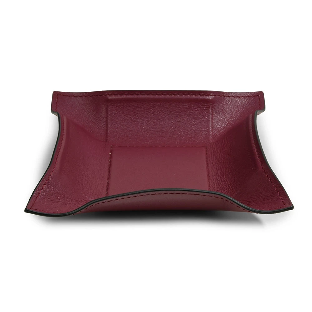 Valet tray square, nappa leather, 15 x 15 cm, petrol