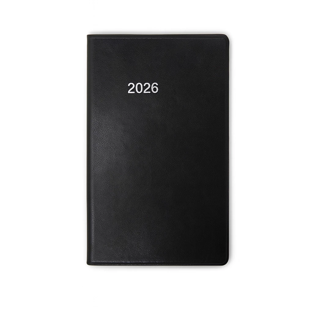 Edition K weekly calendar 2026 Verona black, silver edging