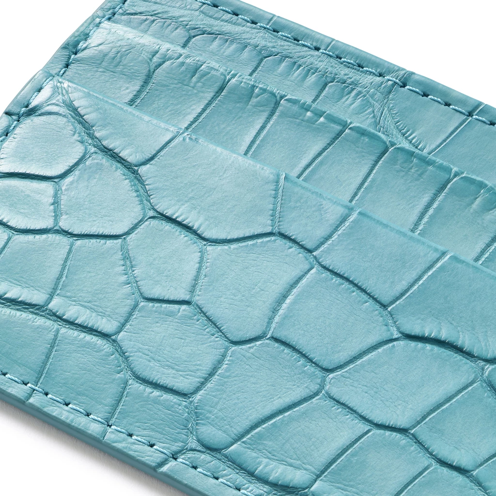 card holder, slim, 4 cc, alligator leather