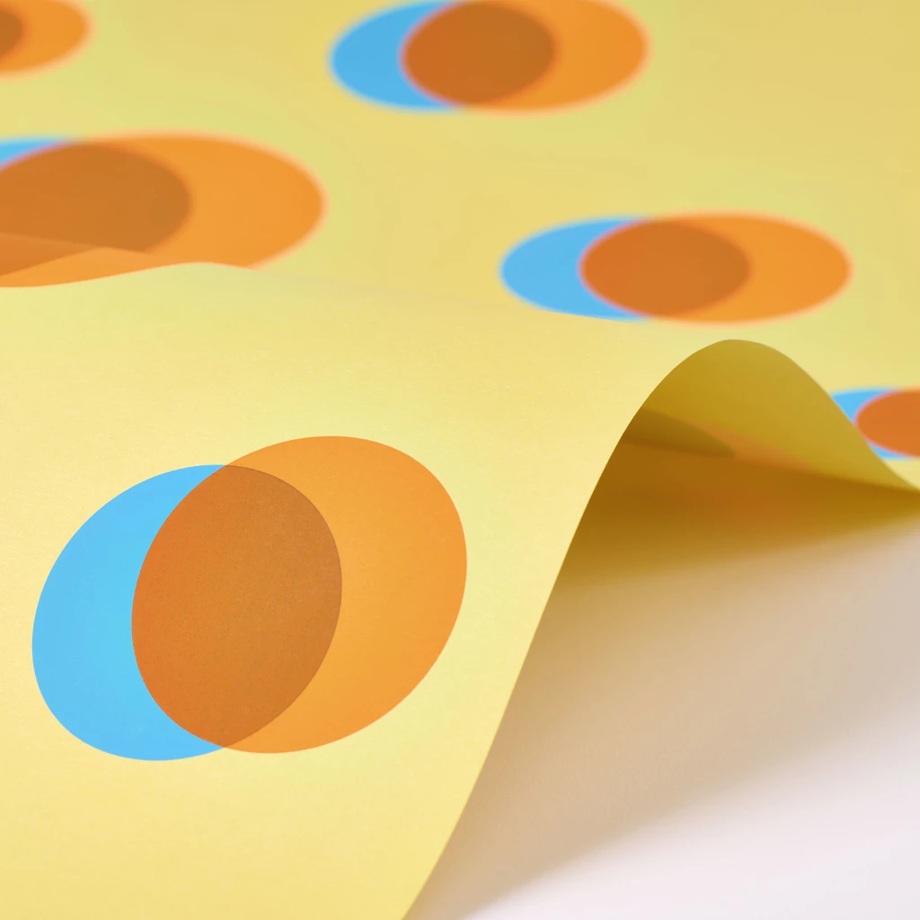 Wrapping paper Eclipse orange/blue/beige 50 x 70 cm, 3 sheets