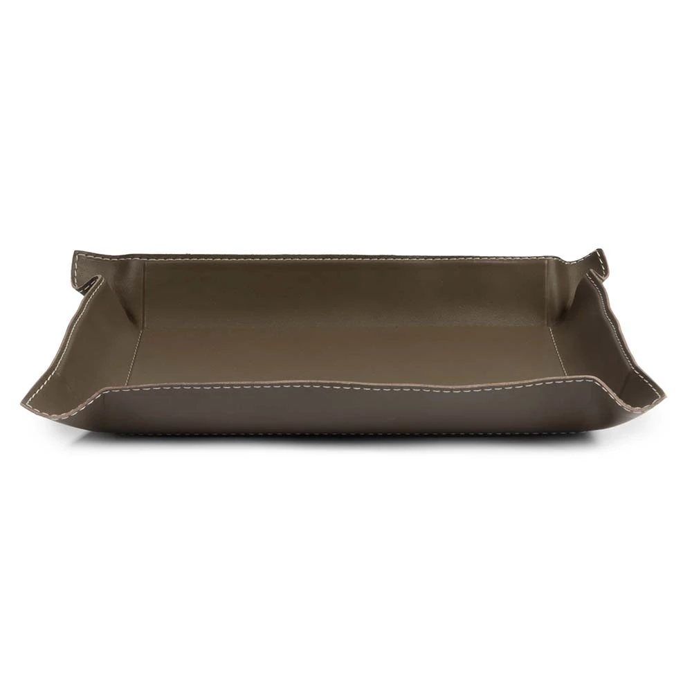 Valet tray rectangular, leather, 32 x 24 cm, clay