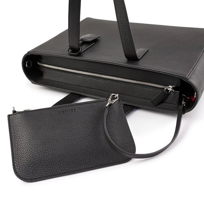 Business Shopper Tote Bag – Black Leather