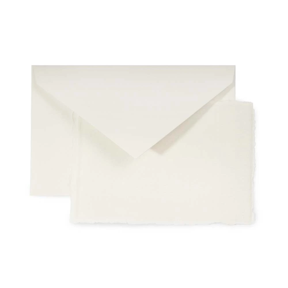 Set folded business card & envelope 11 x 7 cm, laid paper