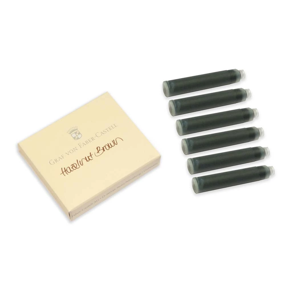 Faber-Castell Ink Cartridges, pack of 6, hazelnut brown