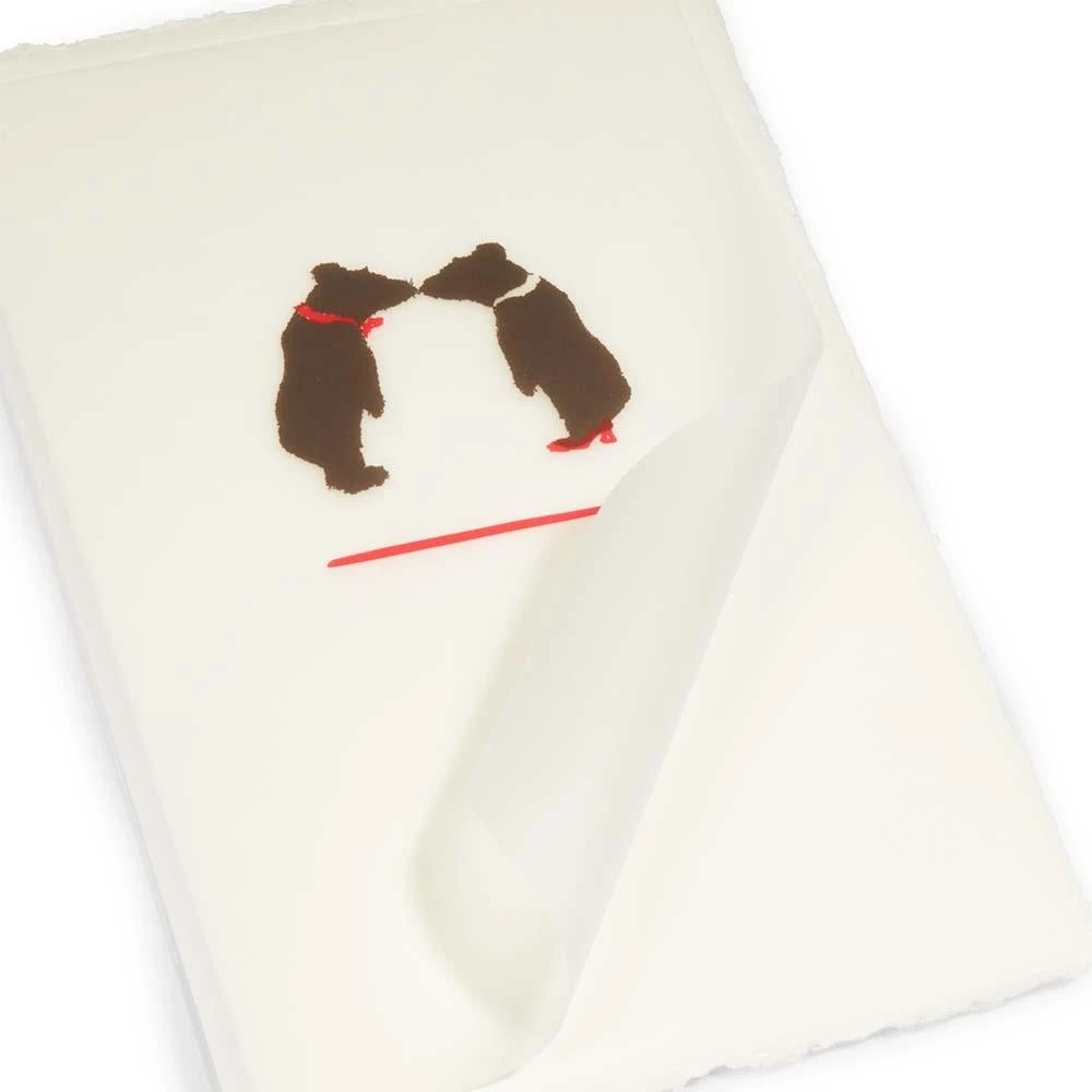 Greeting card bears in love laid paper