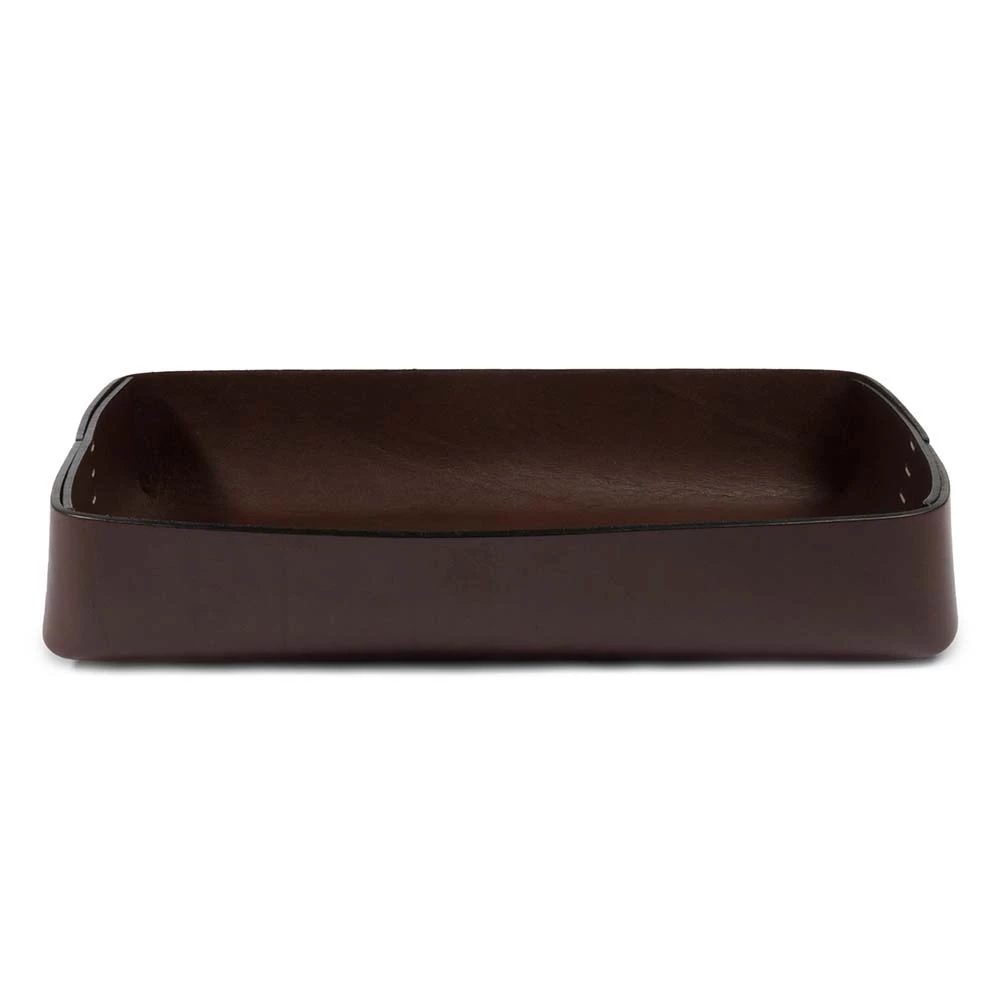Desk Organiser Tray Stitch, A4, leather, dark brown
