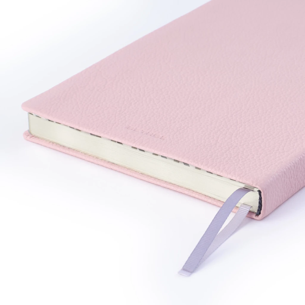 Notebook A5, leather, Rosé, dotted