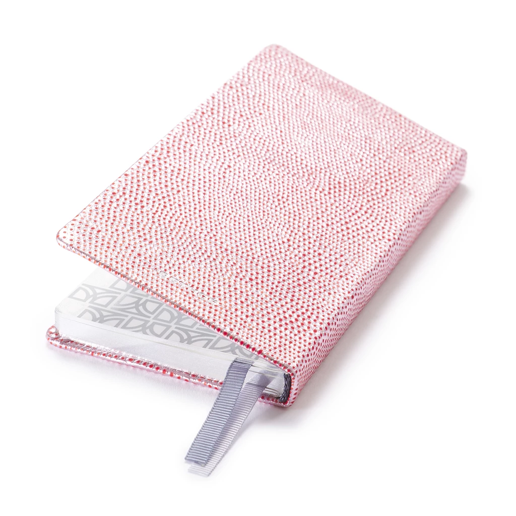Pocket Datebook 2027 Silver Red Leather