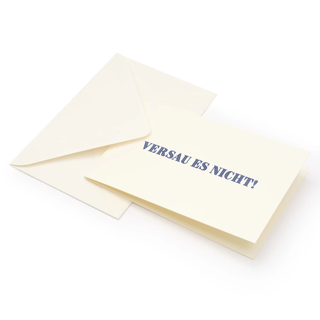 Wedding card "Versau es nicht!"