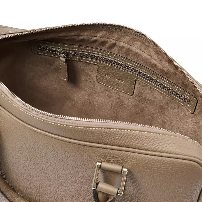 Briefcase Adri, leather, Taupe