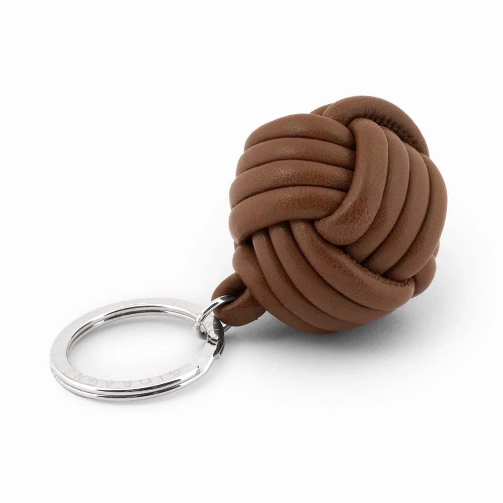 Key Ring Knot, nappa leather,  praline