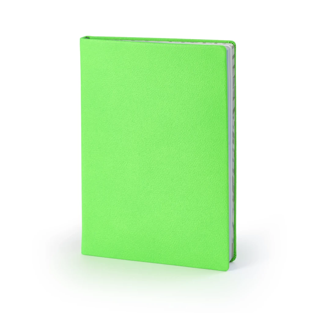 Notebook A5, leather, Glaring Green, ruled