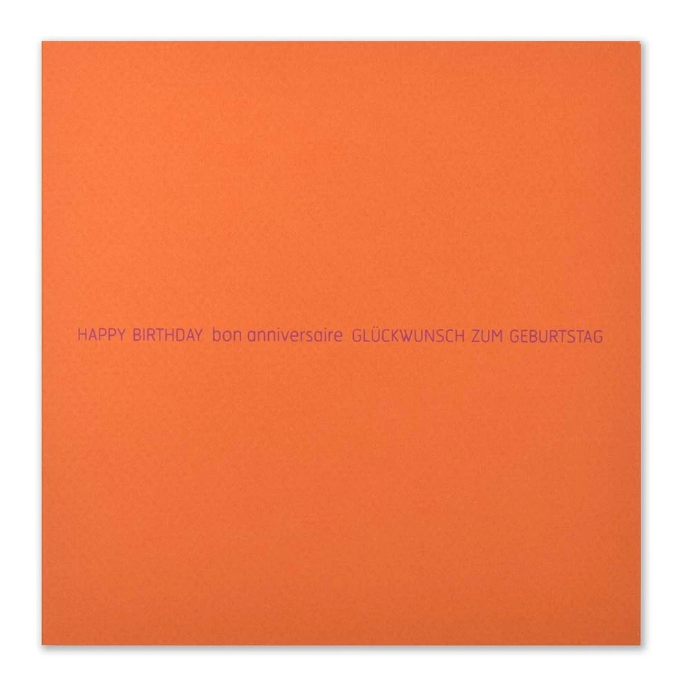 Greeting card Happy Birthday text international orange