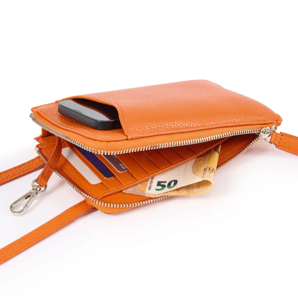Adri Leather Crossbody Bag – Orange