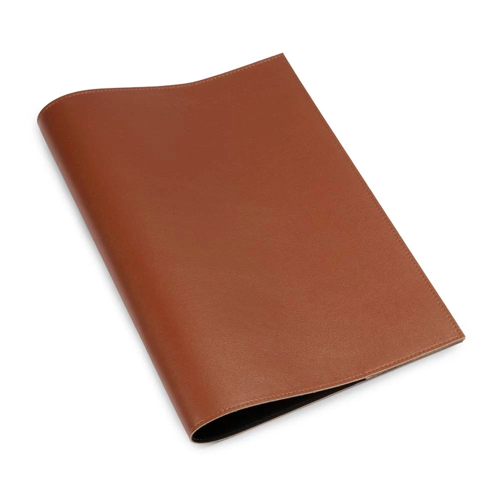 Book cover for DIN A4 books, smooth leather, brandy