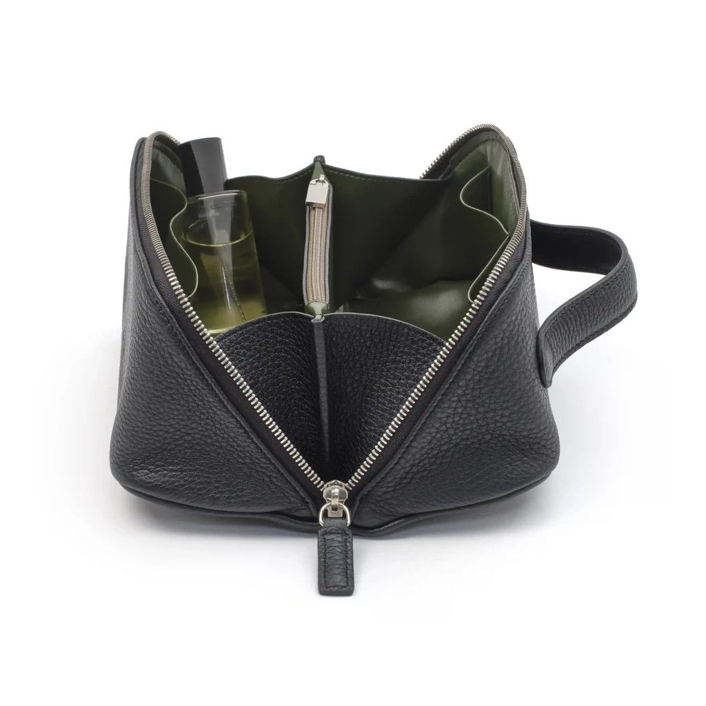 Leather cosmetic bag Adri, black