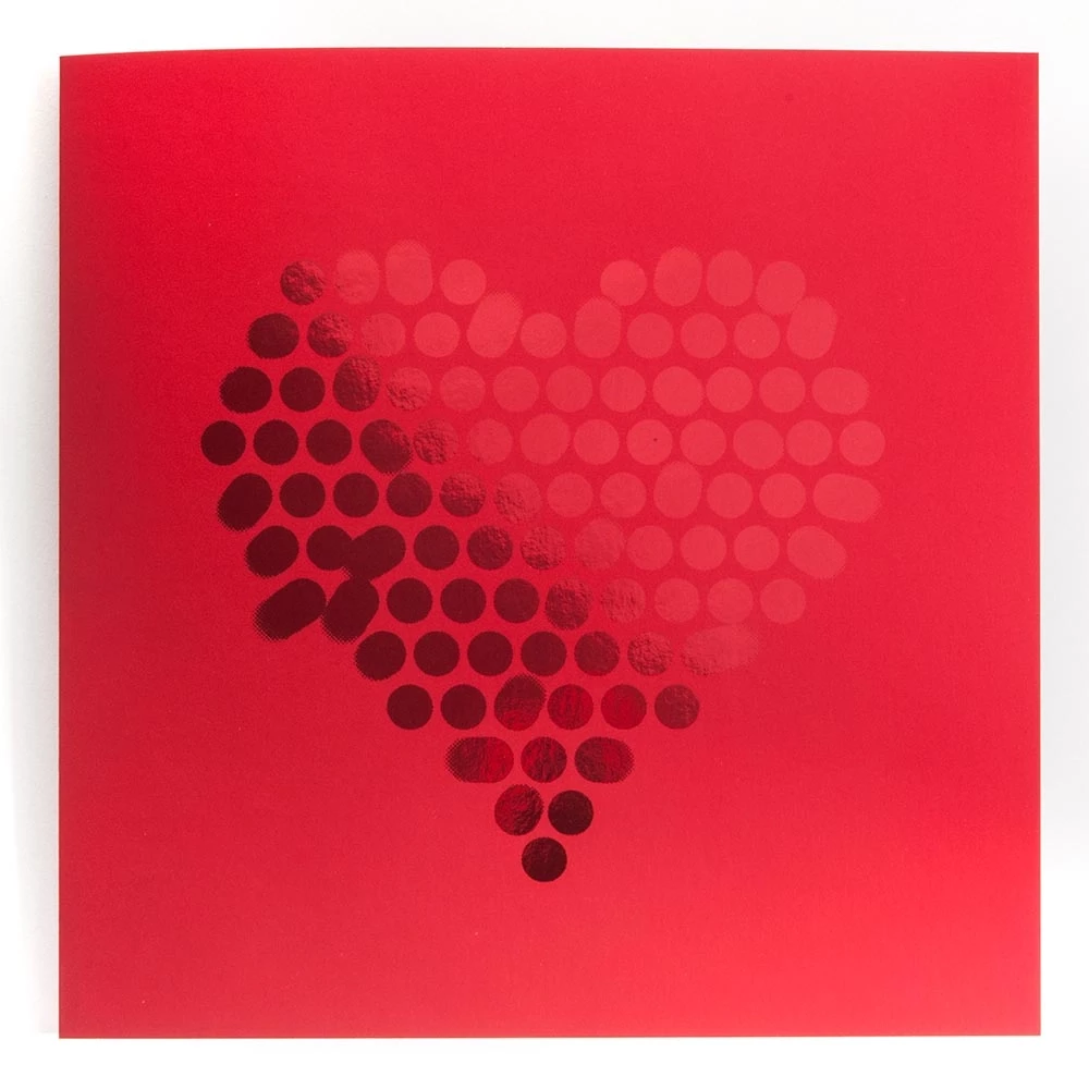 Greeting card heart points