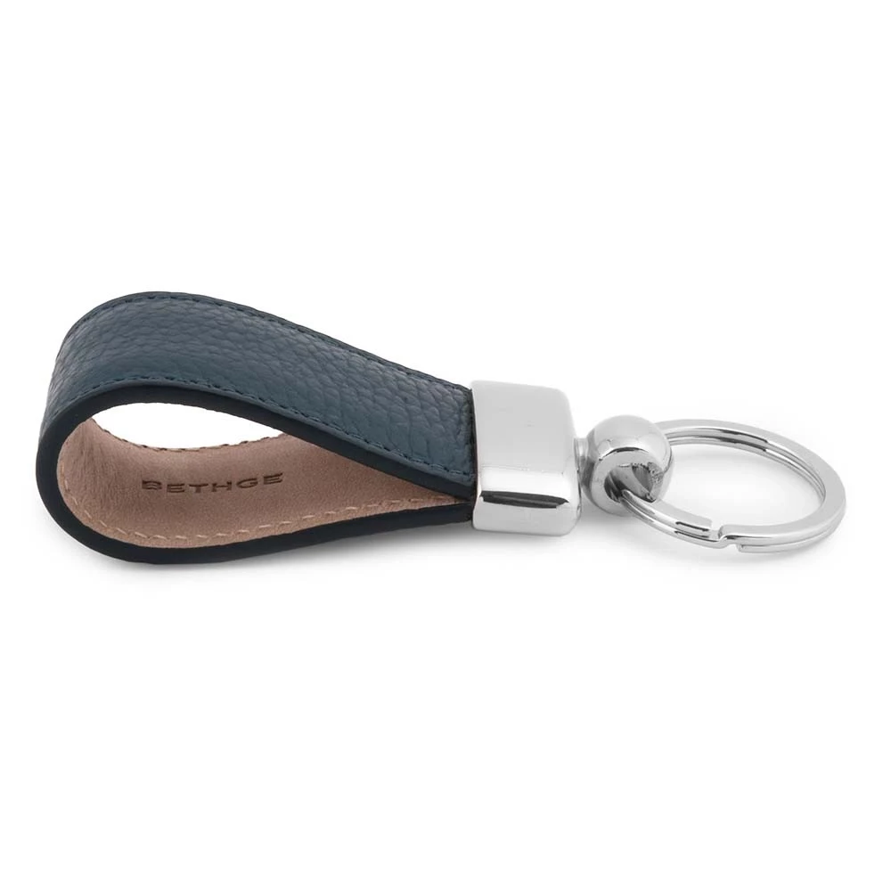 Key Ring Adri, leather, navy blue