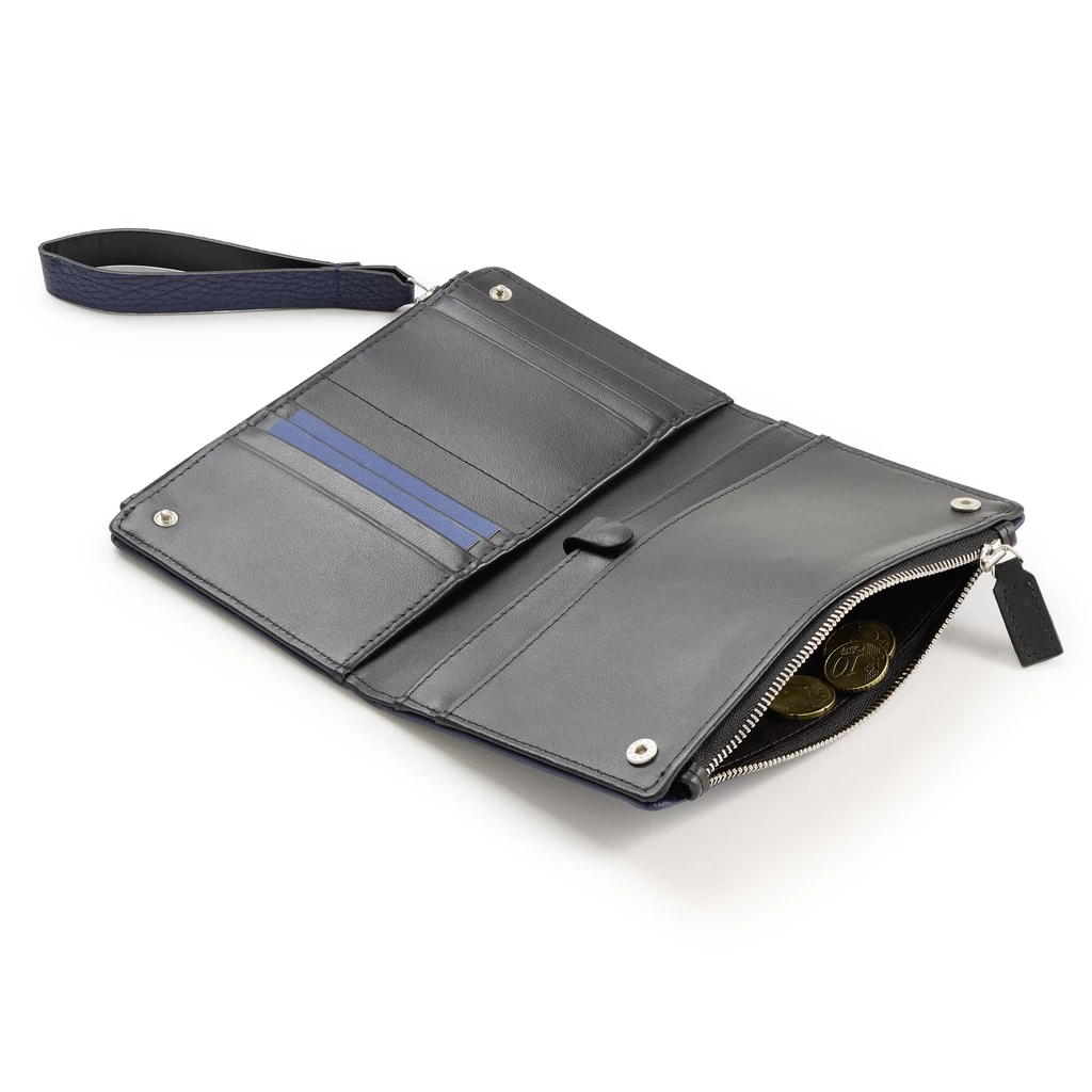  Bethge - Leather Wallet - Double Zip - Adri - Dark Blue