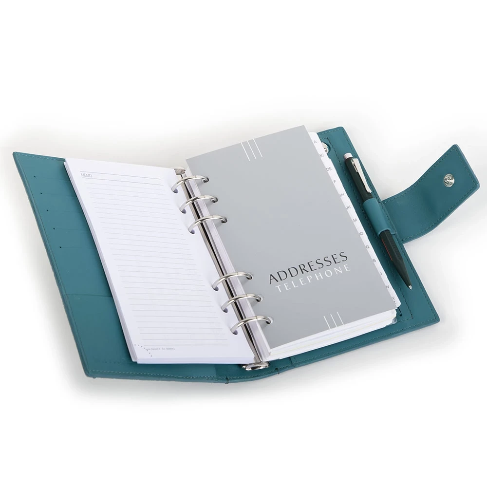 Personal Organiser, stingray leather, turquoise
