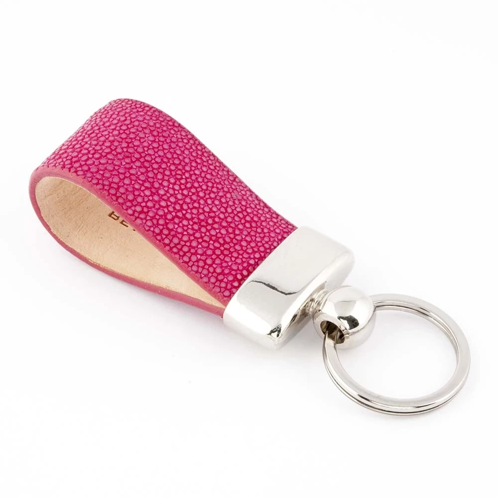 Key Ring, stingray leather, pink