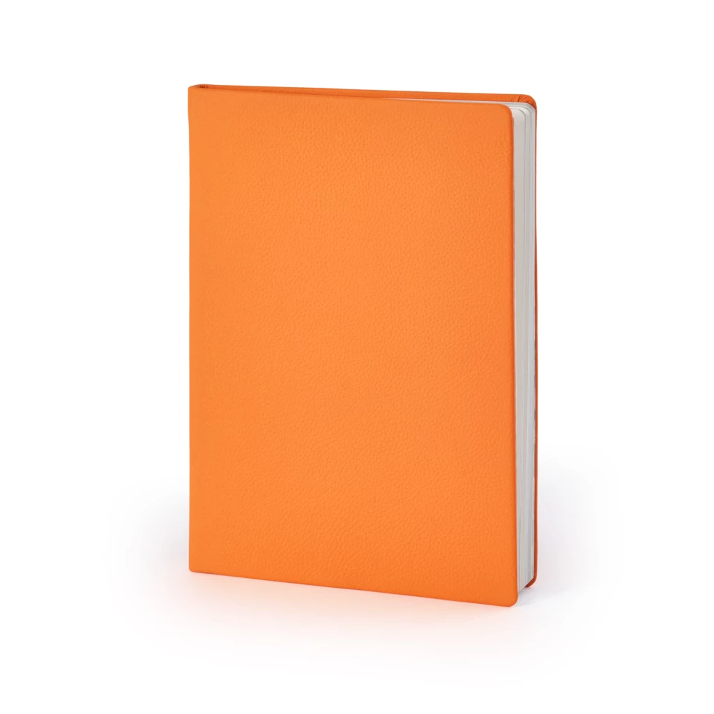 Notebook A5, leather, Orange, ruled