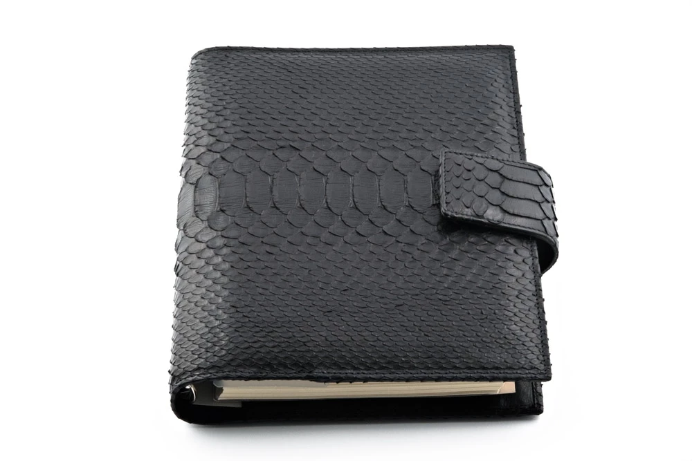 Daily Planner, python leather, black