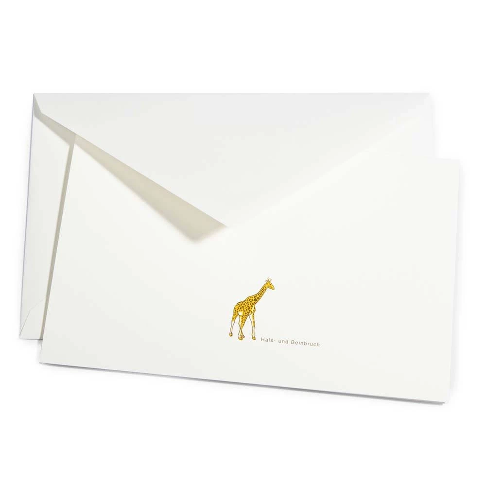 Greeting card giraffe Hals- und Beinbruch
