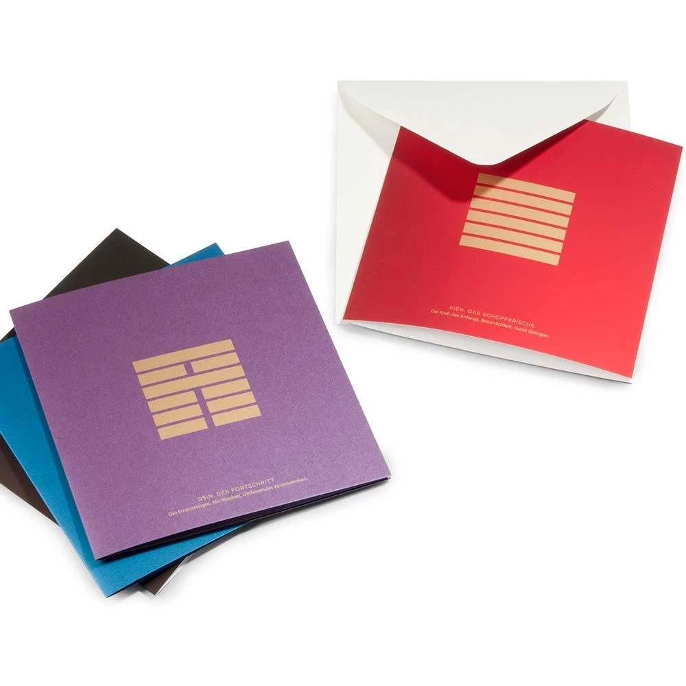 Greeting card set I GING with 8 folding cards