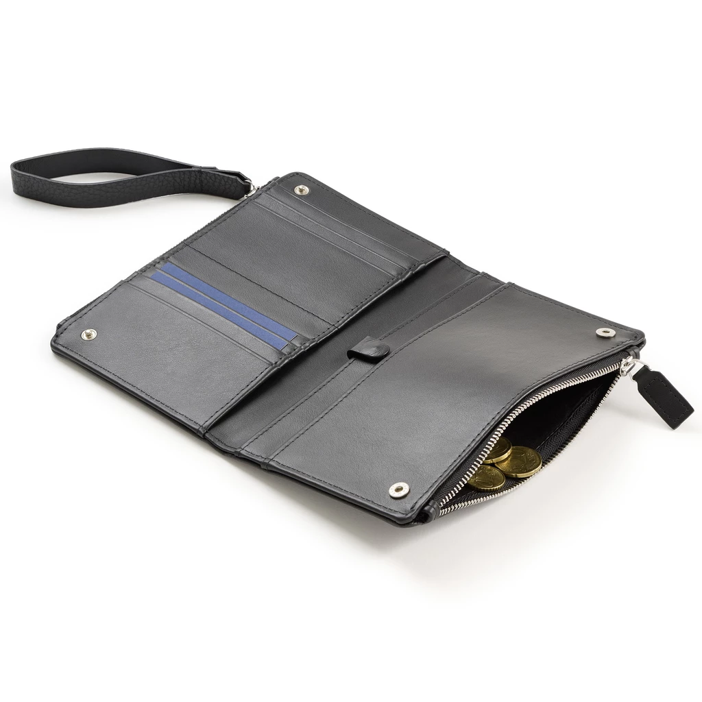 Bethge - Leather Wallet - Double Zip - Adri - Black