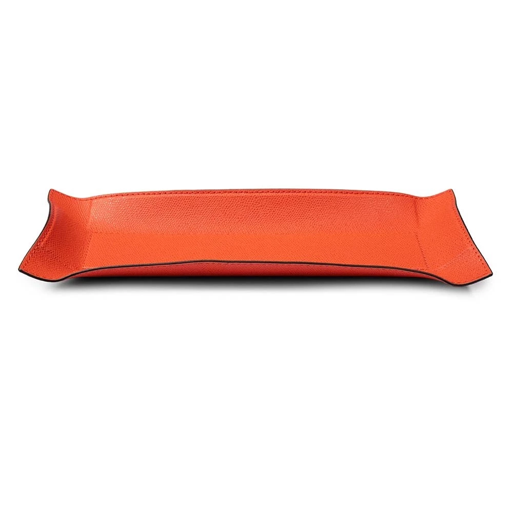 Valet tray rectangular, leather, 32 x 13 cm, mango