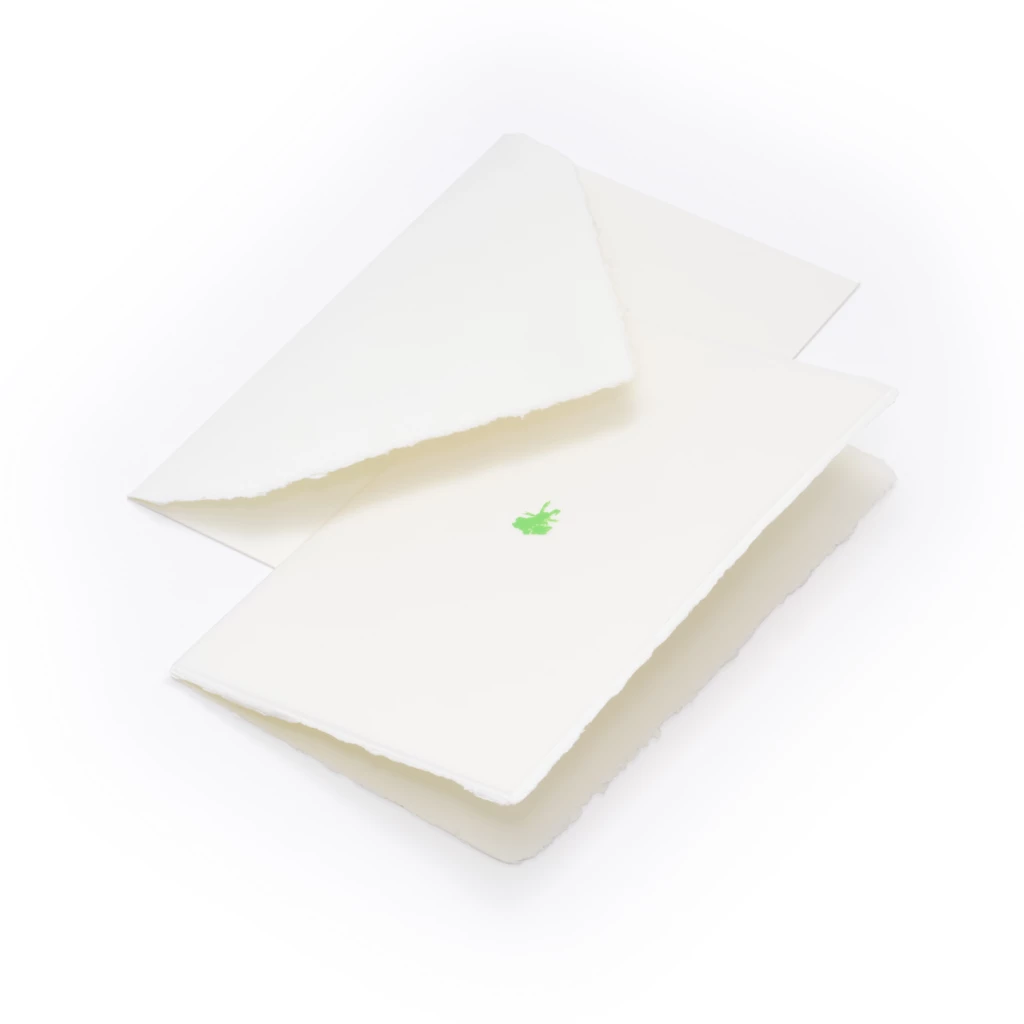 Greeting card bunny laid paper