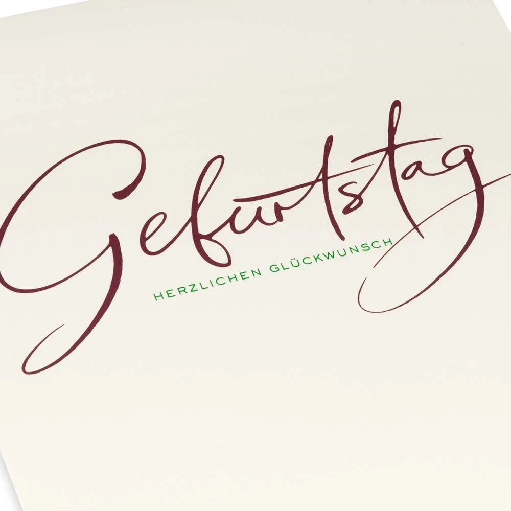Greeting card Geburtstag Herzlichen Glückwunsch calligraphy