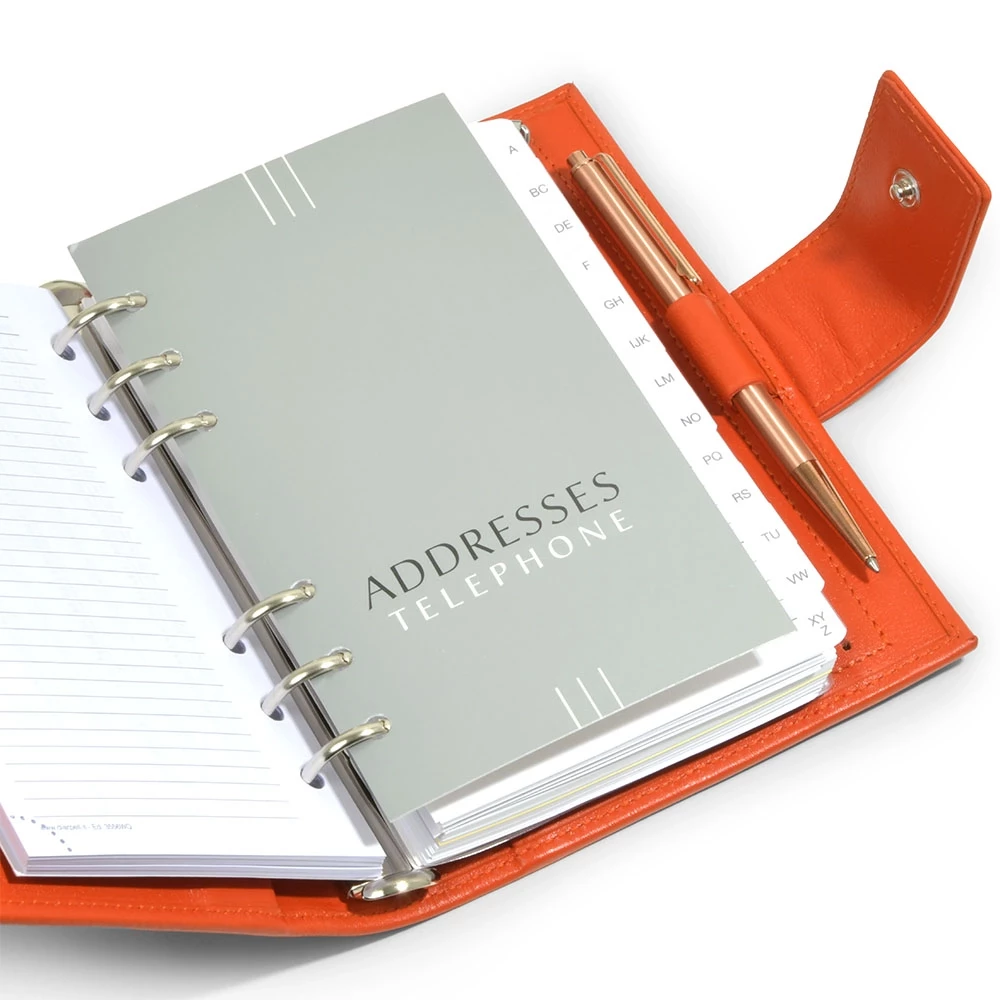 Personal Organiser, nappa leather, orange