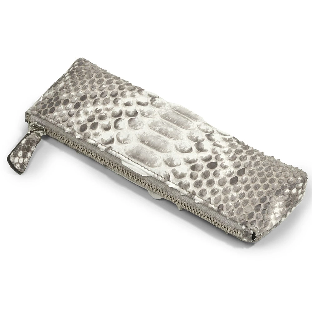 Pencil Case, python leather, black/white