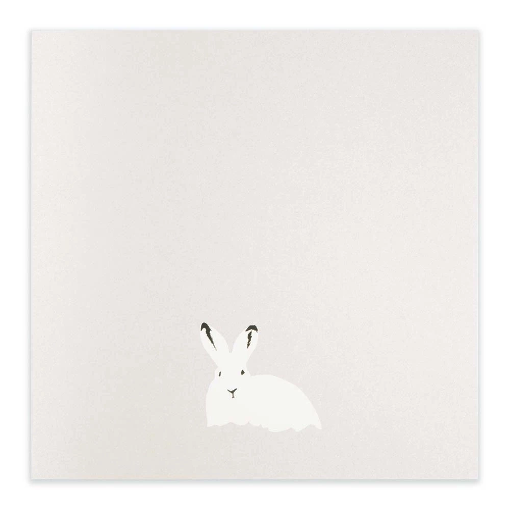 Christmas card snow bunny pearl