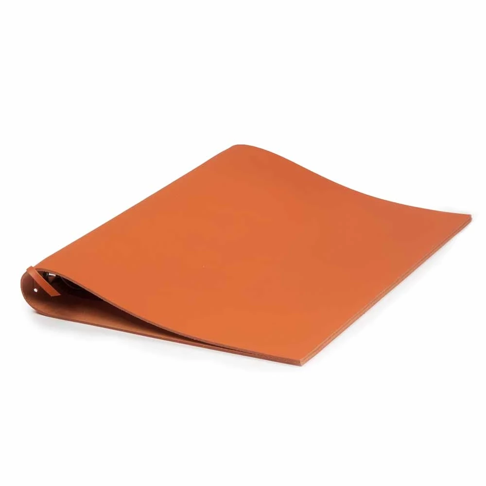 Ring Binder, A4, 4-ring mechanism, leather, orange