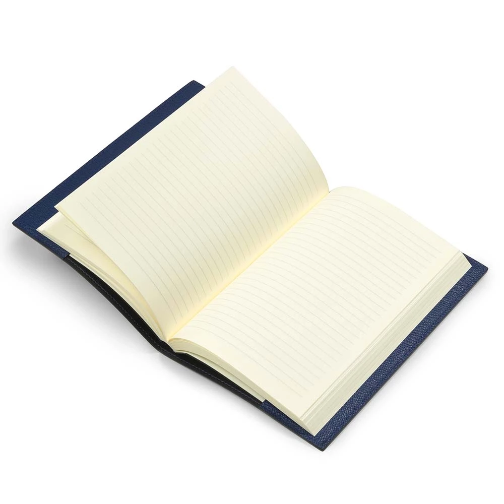 Book cover for DIN A5 books, leather, royal blue