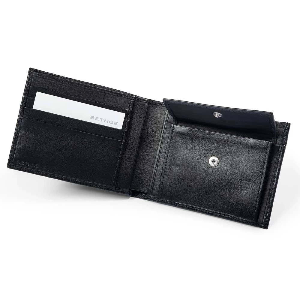 Wallet with Coin Pocket, leather Granbury, black