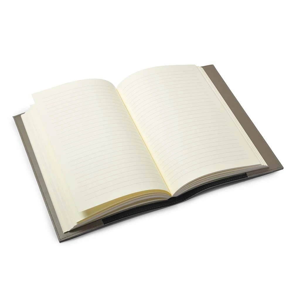 Book cover for DIN A5 books, smooth leather, taupe