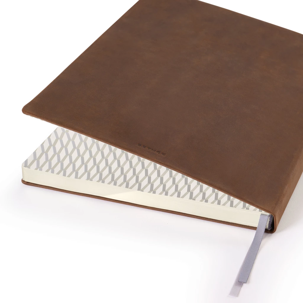 Notizbuch A4, Leder Tabak, blanko