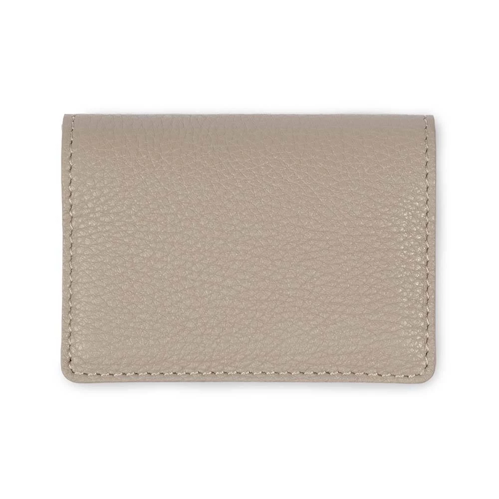 Credit card case Adri leather, 3-fold, 9.5 x 7.0 cm, taupe