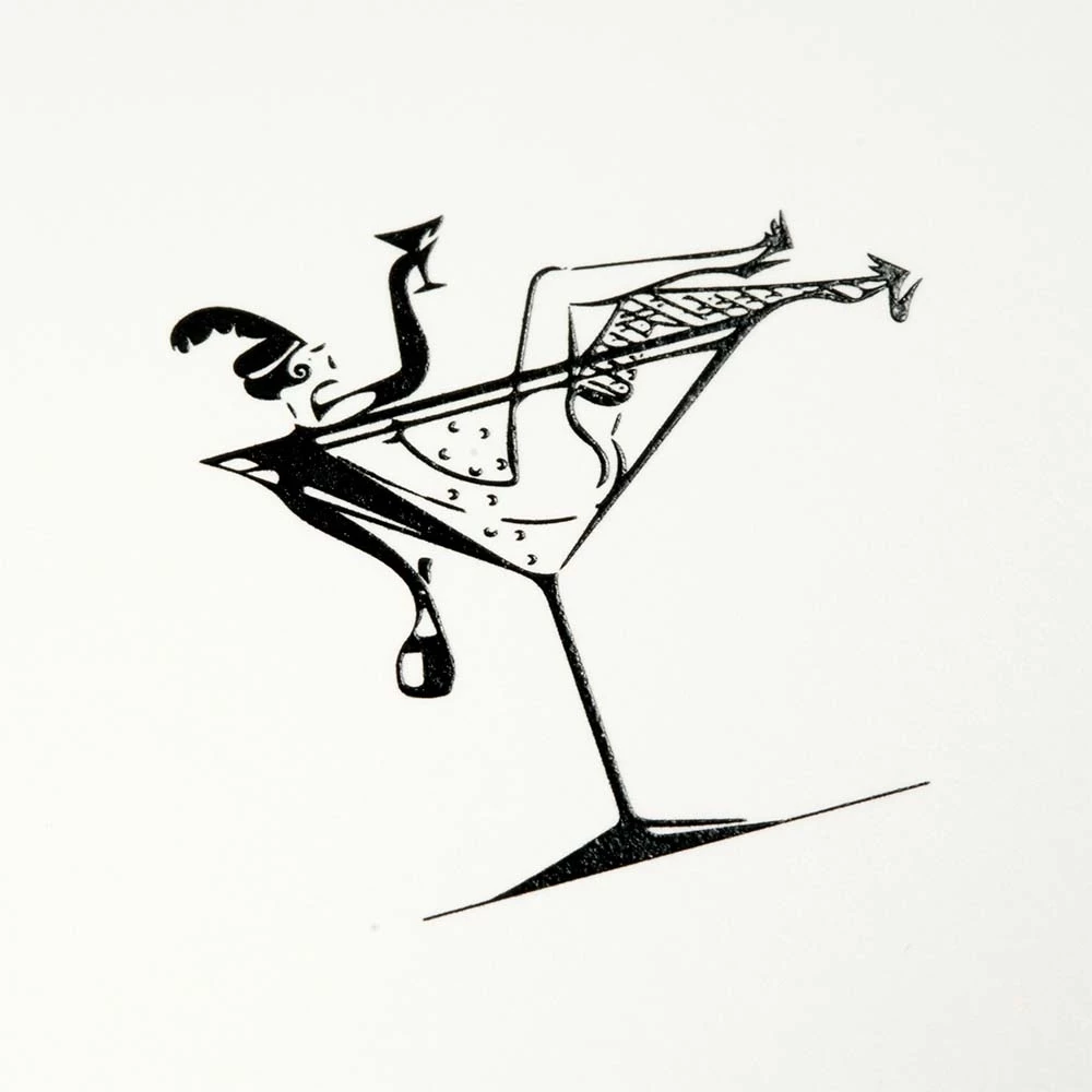 Greeting card lady in champagne black