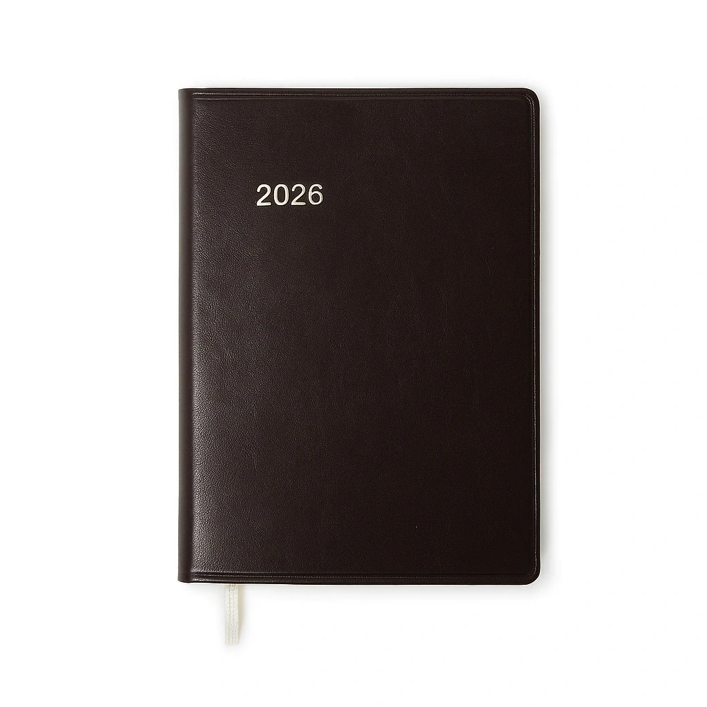 Edition T daily calendar 2026 Verona chestnut, gold edging