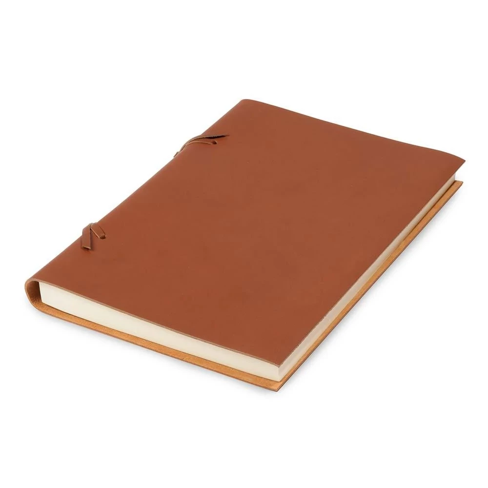 Sketchbook Quadernone, leather, large, tan